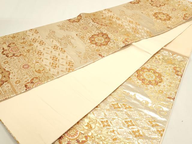平和屋本店▼六通柄袋帯　正倉院花文　純金二重箔　正絹　逸品　DABK5558sf