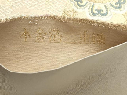 平和屋本店▼六通柄袋帯　正倉院花文　本金箔二重織　正絹　逸品　DABK5565sf