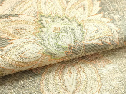 平和屋本店▼六通柄　本袋帯　更紗花鳥文　純金二重箔24Ｋ　正絹　逸品　DABK5567sf