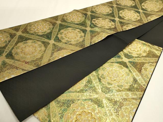 平和屋本店▼六通柄袋帯　七宝豊祥華紋　本金箔　正絹　逸品　DABK5568sf