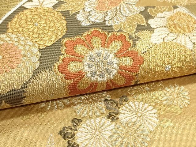 平和屋本店▼六通柄袋帯　松皮取蒔絵紋　本金箔　正絹　逸品　DABK5574sf