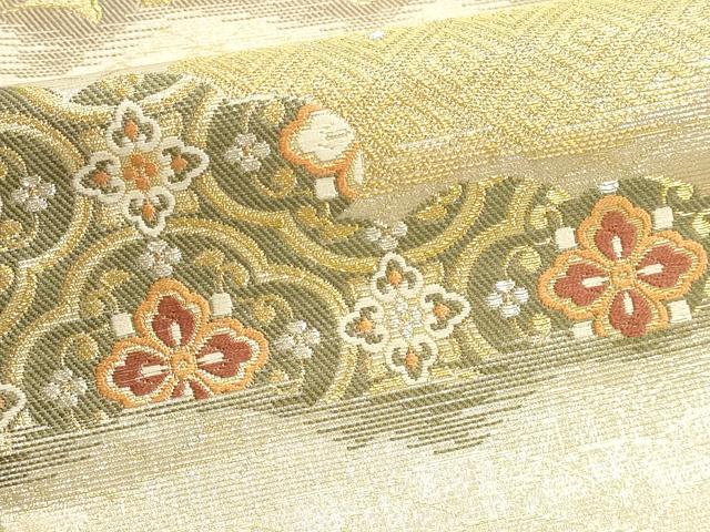 平和屋本店▼六通柄袋帯　慶翔錦　紋様伝統工芸士　平井色吸　本金箔　鈴乃屋扱い　正絹　逸品　DABK5575sf