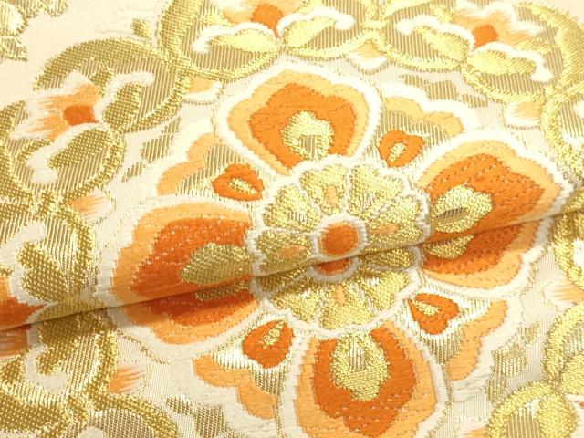 平和屋本店▼六通柄袋帯　唐織　正倉院花文　本金箔24Ｋ　正絹　逸品　DABK5587sf