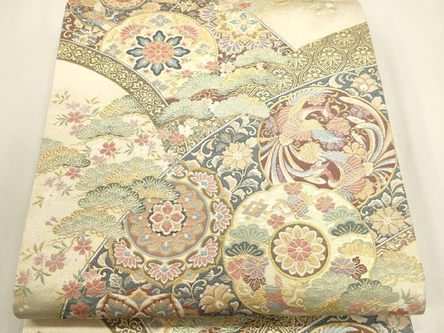 平和屋本店▼六通柄袋帯　洛風紹巴錦　本金箔　正絹　逸品　DABK5588sf