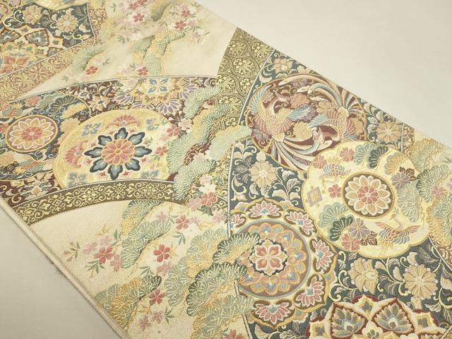 平和屋本店▼六通柄袋帯　洛風紹巴錦　本金箔　正絹　逸品　DABK5588sf