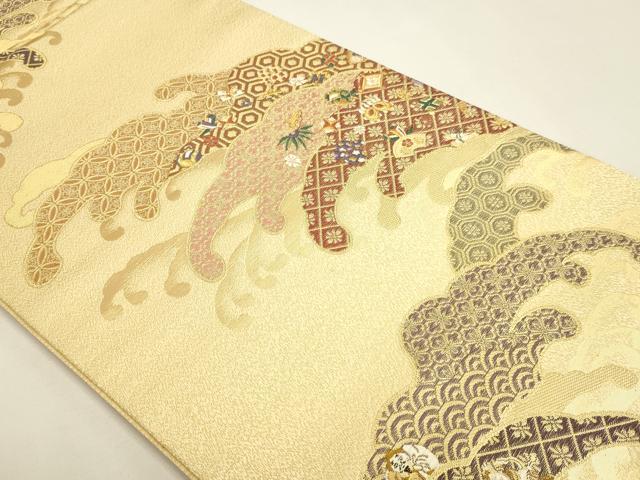平和屋本店▼六通柄袋帯　唐織　九百錦　福の神　本金箔　大阿闍梨　酒井雄哉　正絹　逸品　DABK5589sf