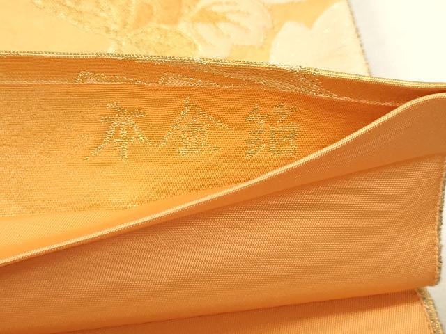 平和屋本店▼六通柄袋帯　更紗花文　本金箔　正絹　逸品　DABK5594sf