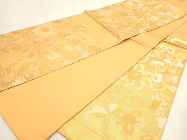 平和屋本店▼六通柄袋帯　更紗花文　本金箔　正絹　逸品　DABK5594sf