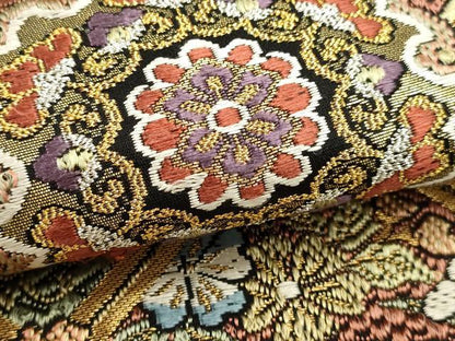 平和屋本店▼全通柄袋帯　絽刺し　区限刺繍　正倉院花文　本金箔　正絹　逸品　DABK5601sf