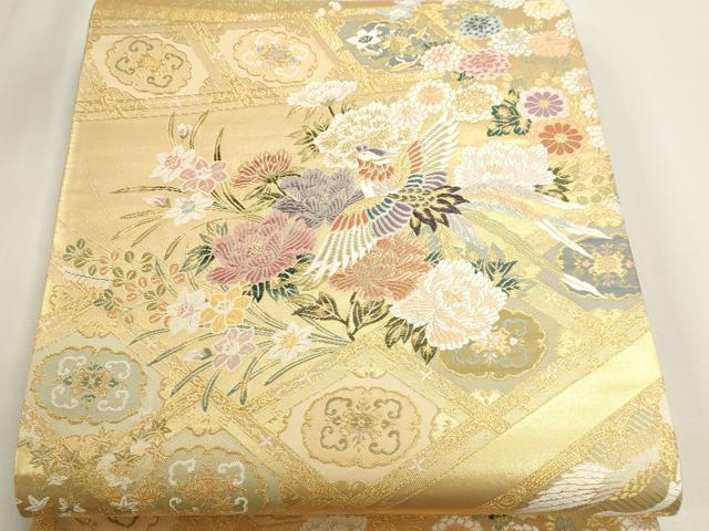 平和屋本店▼六通柄袋帯　唐織　黄金の伝説　豊太閤格天文　本金箔二重織　正絹　逸品　DABK5607sf