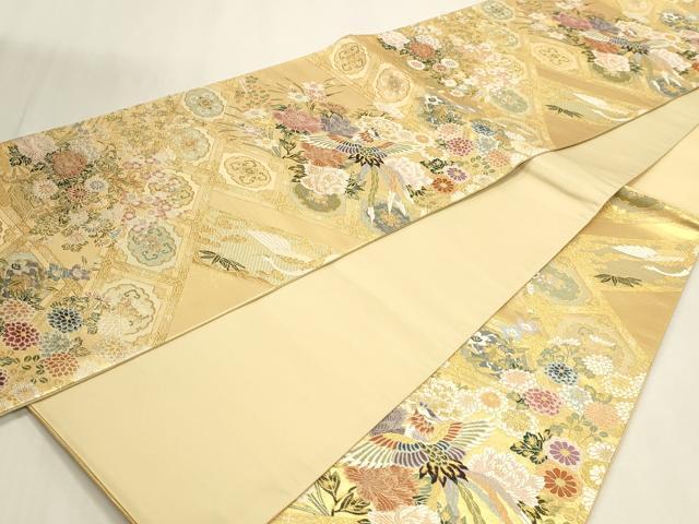 平和屋本店▼六通柄袋帯　唐織　黄金の伝説　豊太閤格天文　本金箔二重織　正絹　逸品　DABK5607sf