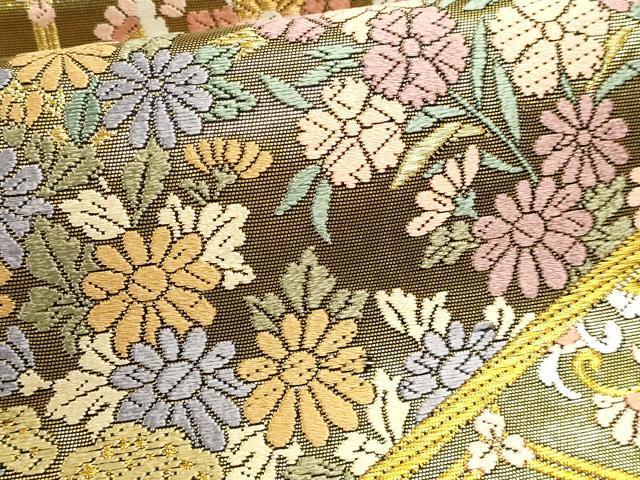 平和屋本店▼六通柄袋帯　唐織　王朝映華文　本金箔　正絹　逸品　DABK5622sf