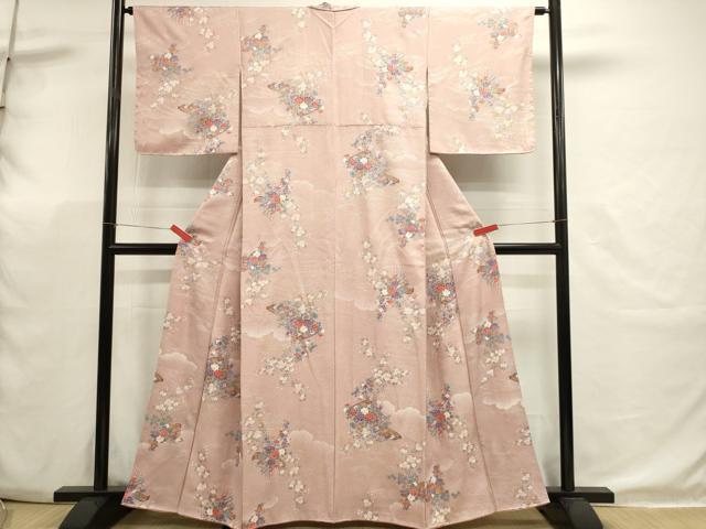平和屋着物■上質な小紋　草花文　金銀彩　正絹　逸品　DABK5641sf