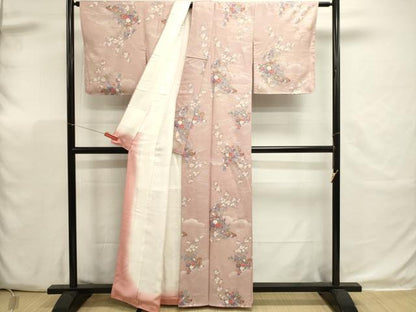 平和屋着物■上質な小紋　草花文　金銀彩　正絹　逸品　DABK5641sf