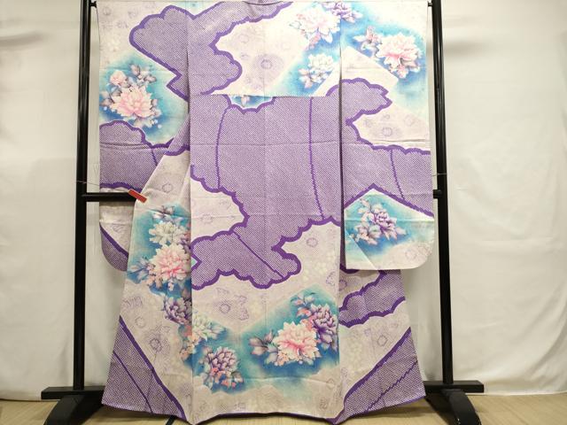 平和屋着物■豪華振袖　絞り　草花文　暈し染め　金彩　正絹　逸品　DABK5645sf