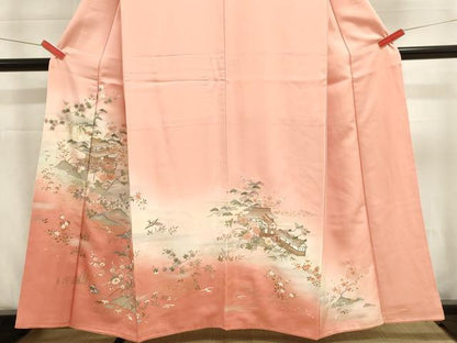 平和屋着物■豪華色留袖　風景草花文　暈し染め　金彩　正絹　逸品　DABK5653sf