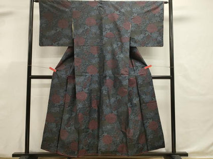 平和屋着物■本場大島紬　草花文　正絹　逸品　DABK5668sf