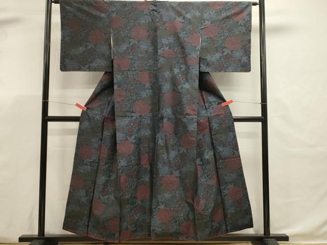 平和屋着物■本場大島紬　草花文　正絹　逸品　DABK5668sf