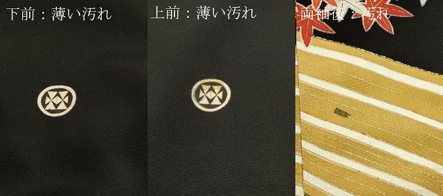 平和屋着物■豪華黒留袖　刺繍　孔雀花文　金彩　正絹　逸品　DABK5671sf