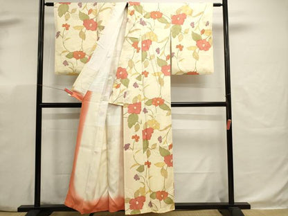 平和屋着物■上質な小紋　草花文　金彩　正絹　逸品　DABK5676sf
