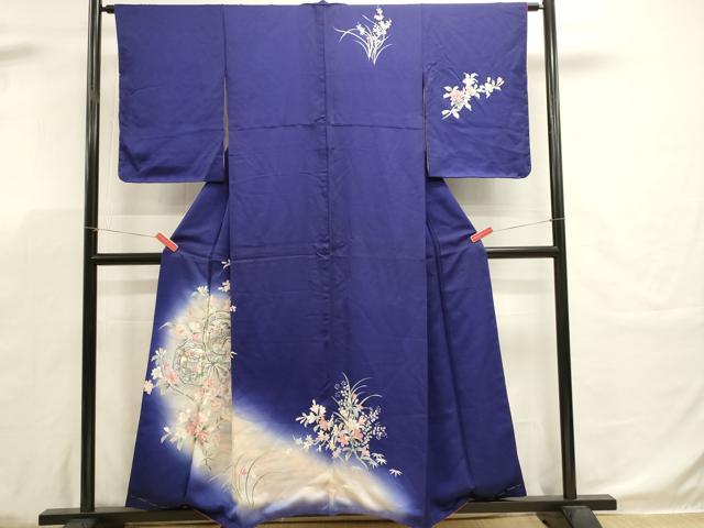 平和屋着物■訪問着　鏡裏御所車花文　暈し染め　正絹　逸品　DABK5681sf