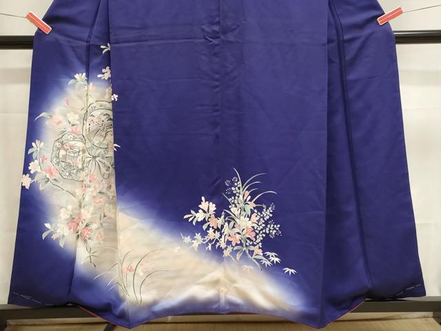 平和屋着物■訪問着　鏡裏御所車花文　暈し染め　正絹　逸品　DABK5681sf