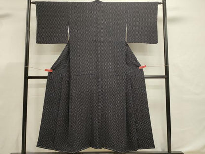 平和屋着物■上質な小紋　十字絣　正絹　逸品　DABK5683sf