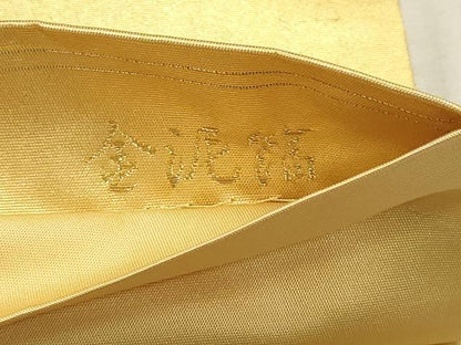 平和屋本店●六通柄袋帯　王室花俥絵文　本金箔　金泥箔　正絹　逸品　DABK5689sf