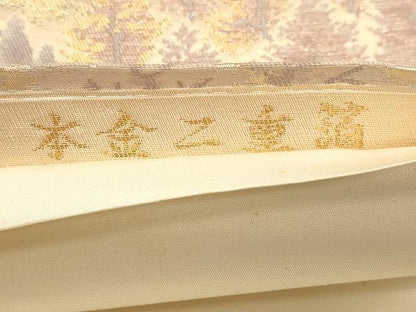 平和屋本店▼六通柄袋帯　風景文　本金二重箔　正絹　逸品　DABK5697sf