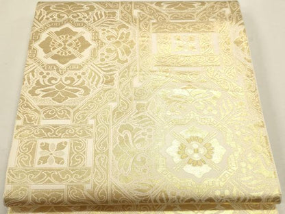 平和屋本店▼六通柄　本袋帯　更紗花文　純金箔24ｋ　正絹　逸品　DABK5699sf