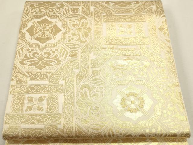 平和屋本店▼六通柄　本袋帯　更紗花文　純金箔24ｋ　正絹　逸品　DABK5699sf