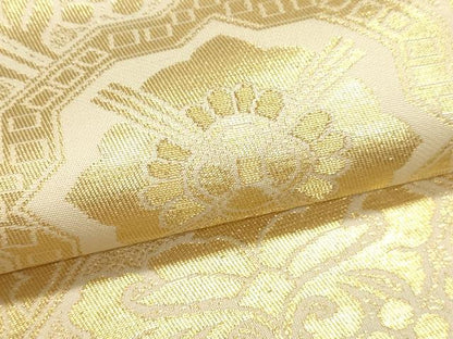平和屋本店▼六通柄　本袋帯　更紗花文　純金箔24ｋ　正絹　逸品　DABK5699sf