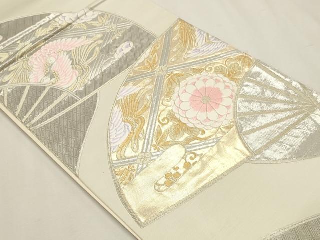 平和屋本店▼六通柄袋帯　唐織　こうさい錦　孔雀花文　純金プラチナ二重箔　正絹　逸品　DABK5704sf