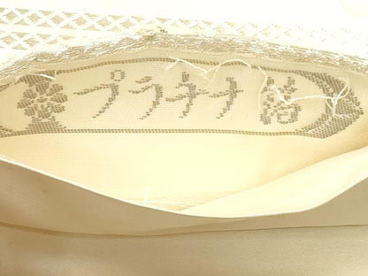 平和屋着物◎六通柄袋帯　唐織　更紗花文　プラチナ箔　銀糸　正絹　逸品　DABK5712sf