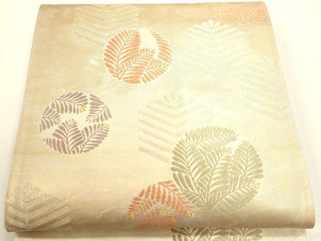 平和屋着物◎六通柄京袋帯　唐織　松葉文　金糸　引箔　正絹　逸品　DABK5720sf