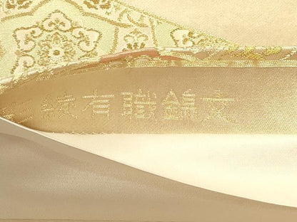 平和屋着物◎六通柄袋帯　唐織　彩綾有職錦文　金糸　正絹　逸品　DABK5735sf