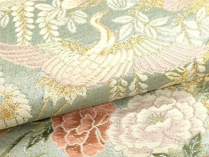 平和屋本店▼六通柄袋帯　唐織　菱取蒔絵文　本金二重織　正絹　逸品　DABK5751sf