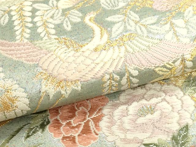 平和屋本店▼六通柄袋帯　唐織　菱取蒔絵文　本金二重織　正絹　逸品　DABK5751sf