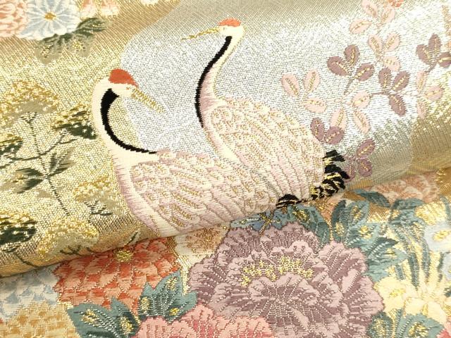 平和屋本店▼六通柄袋帯　唐織　花車鳳凰文　本金　正絹　逸品　DABK5753sf