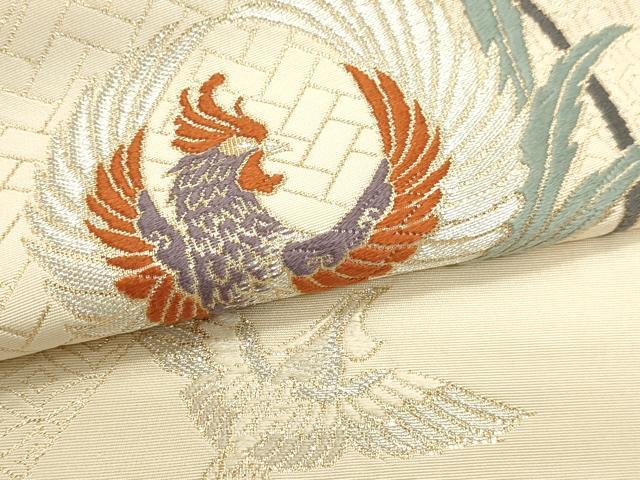 平和屋本店▼六通柄袋帯　唐織　加賀鳳凰文　純金箔　正絹　逸品　DABK5754sf