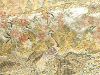 平和屋本店▼六通柄袋帯　京洛絡巴錦　本金箔　正絹　逸品　DABK5764sf
