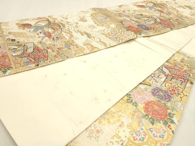 平和屋本店▼西陣　六通柄袋帯　唐織　平安栄草文　本金箔　正絹　逸品　DABK5769sf