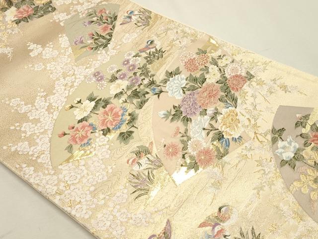 平和屋本店▼六通柄袋帯　唐織　九百織　華衣　本金弐重箔　正絹　逸品　DABK5780sf