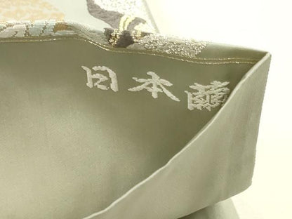 平和屋本店▼六通柄袋帯　唐織　日本繭　草根木皮の煎じ染　本金箔　正絹　逸品　DABK5785sf