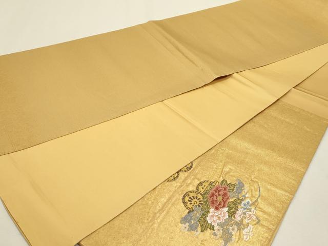 平和屋本店▼太鼓柄袋帯　唐織　王朝花車文　本金引箔　正絹　逸品　DABK5792sf