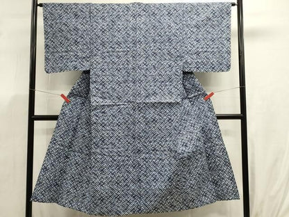 平和屋着物∴夏物　男性　浴衣　注染　格子　綿　逸品　DABK5904sf