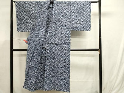 平和屋着物∴夏物　男性　浴衣　注染　格子　綿　逸品　DABK5904sf