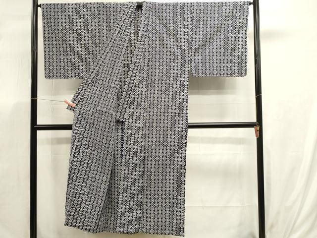 平和屋着物∴夏物　男性　浴衣　注染　手縫い　間道　綿　逸品　DABK5906sf