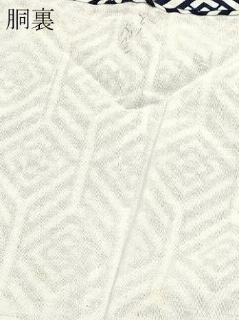 平和屋着物∴夏物　男性　浴衣　手縫い　菱間道　綿　逸品　DABK5910sf