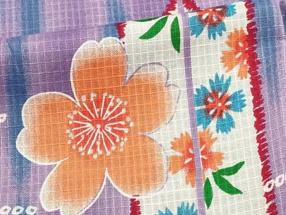 平和屋着物∴夏物　浴衣　矢羽根花文　綿紅梅　逸品　DABK5915sf